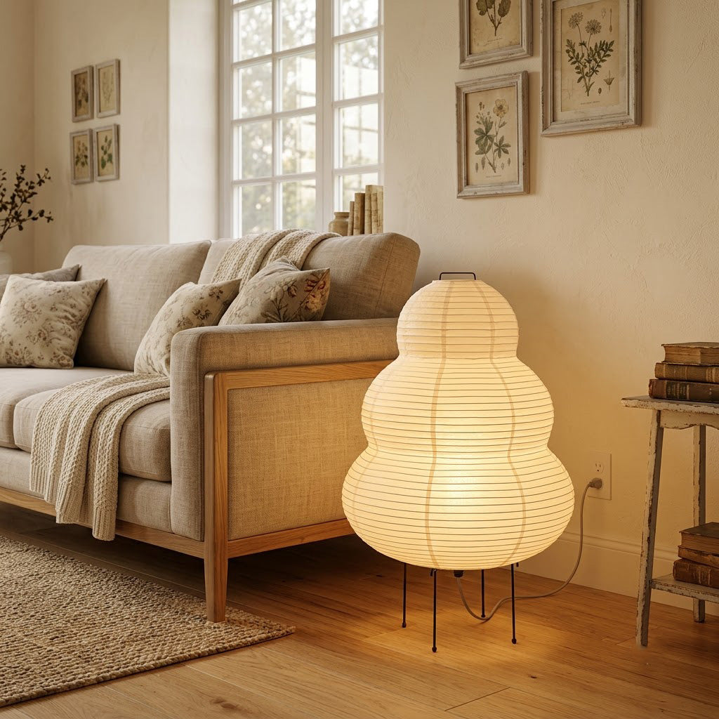 Japandi Washi Paper Floor Lamp
