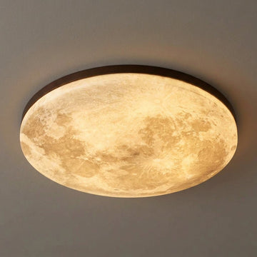 Japandi Wood Disc Flush Mount Ceiling Light