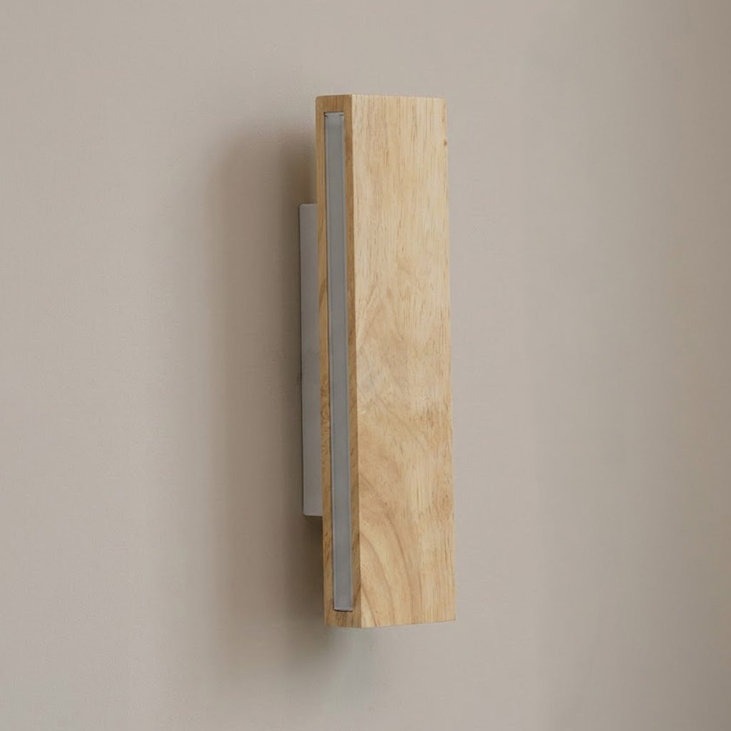 Japandi Wood Rectangular Wall Sconce
