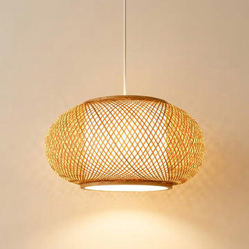 Japandi Woven Bamboo Lantern Pendant Light