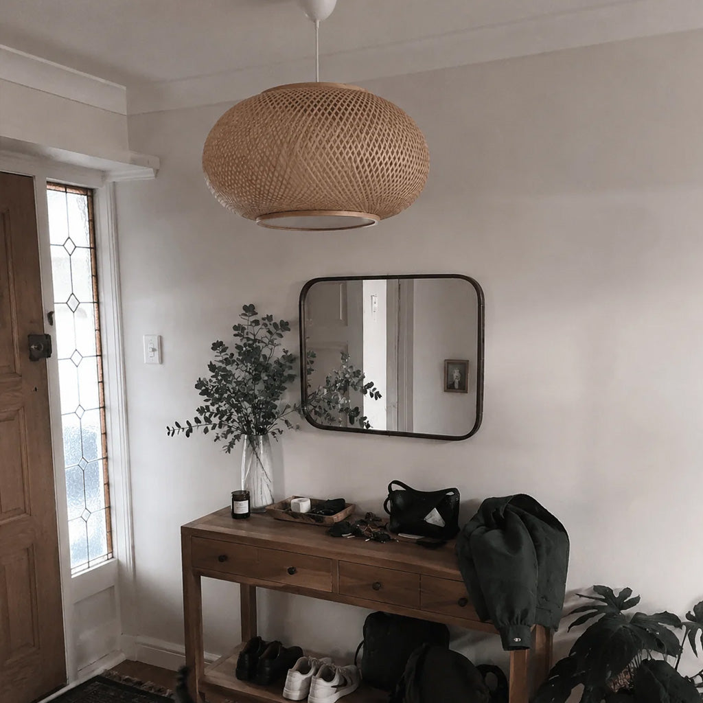 Japandi Woven Bamboo Lantern Pendant Light