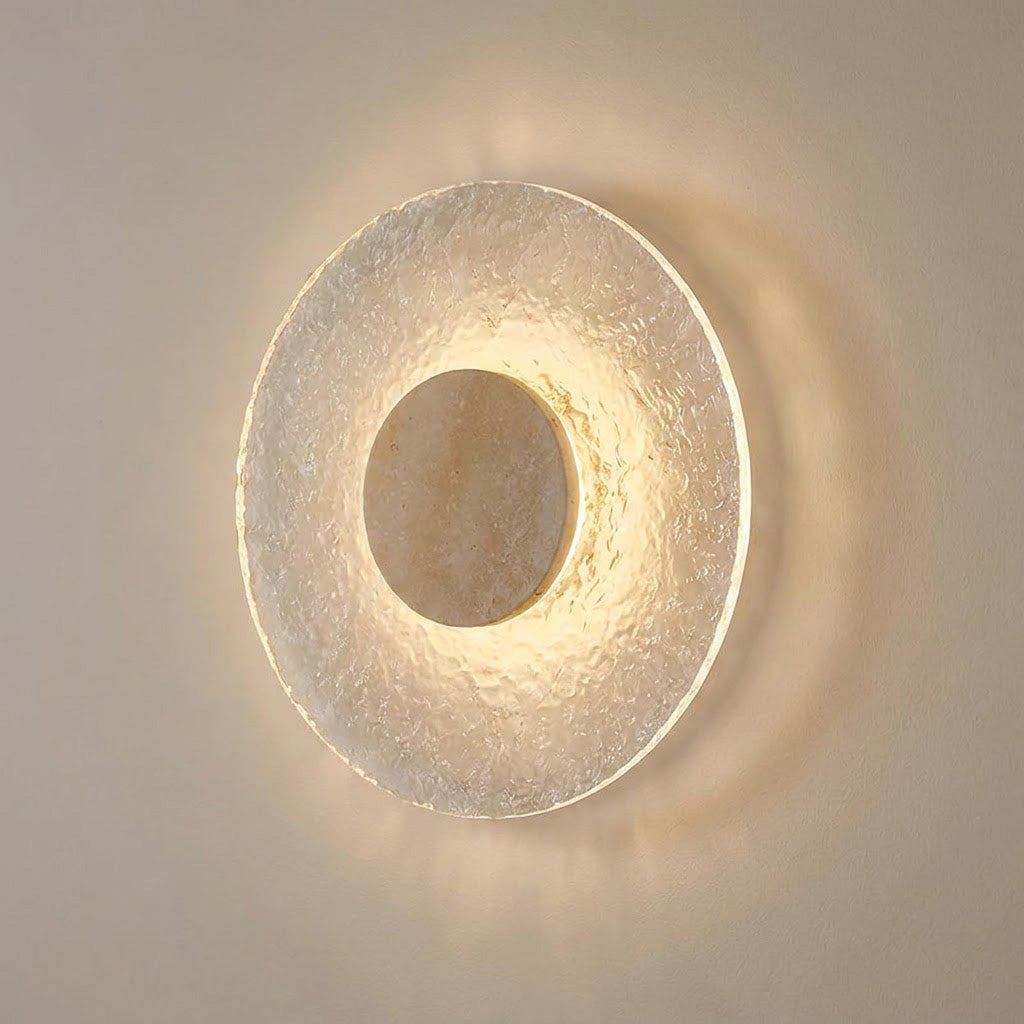 Japandi Yellow Travertine Acrylic Wall Sconce