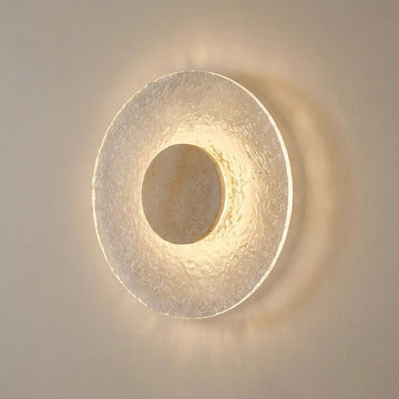 Japandi Yellow Travertine Acrylic Wall Sconce