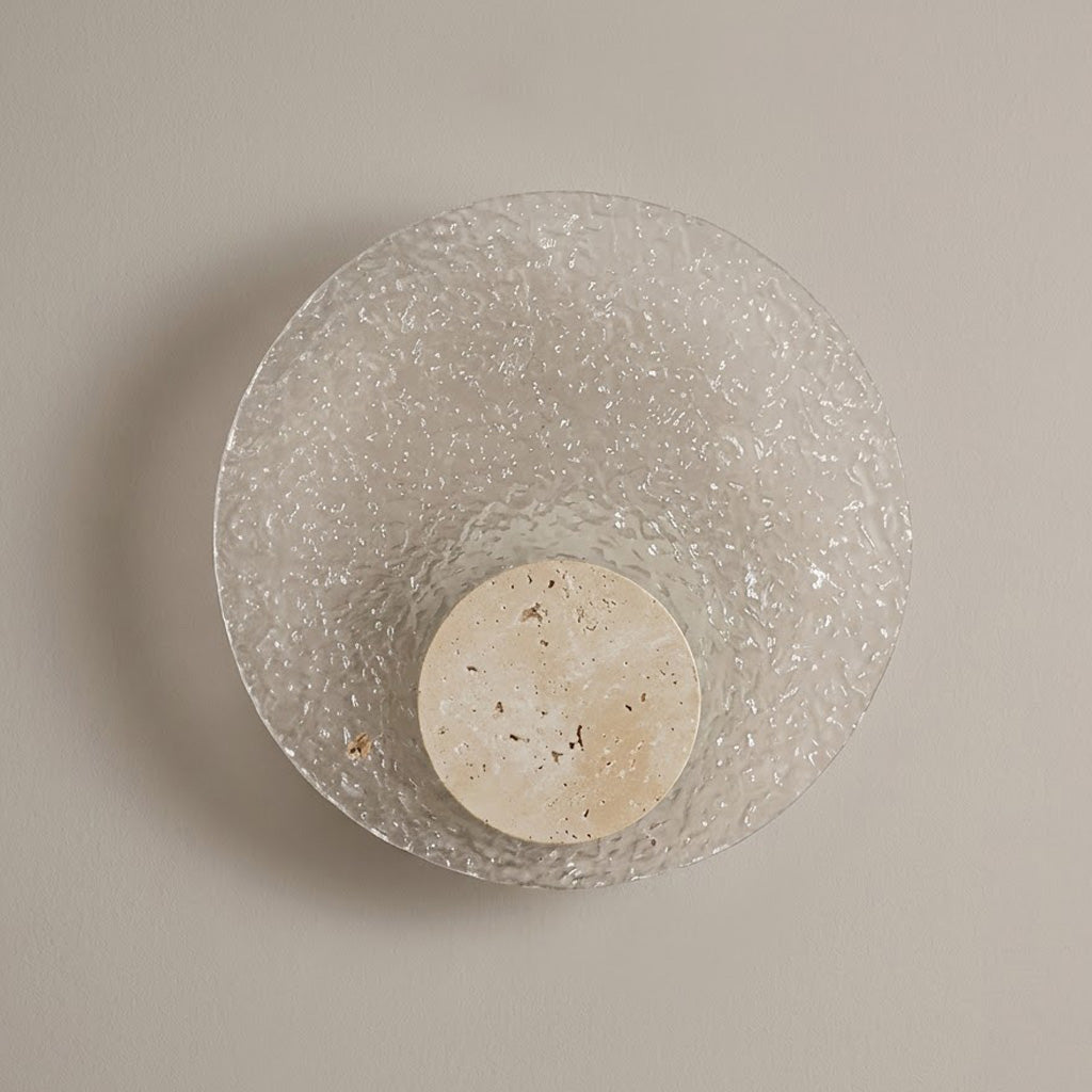 Japandi Yellow Travertine Acrylic Wall Sconce