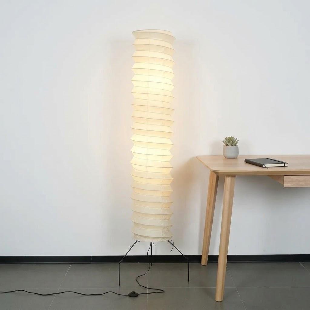 Japandi Cylinder Washi Floor Lamp