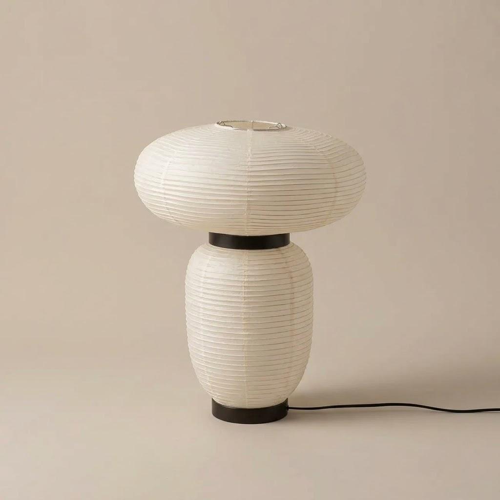 Japandi Oak Lantern Shade Table Lamp