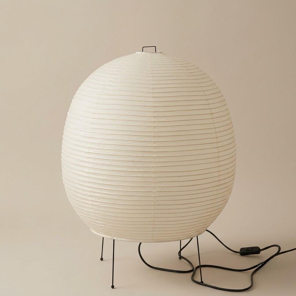 Japandi Tripod Rice Paper Globe Shade Table Lamp