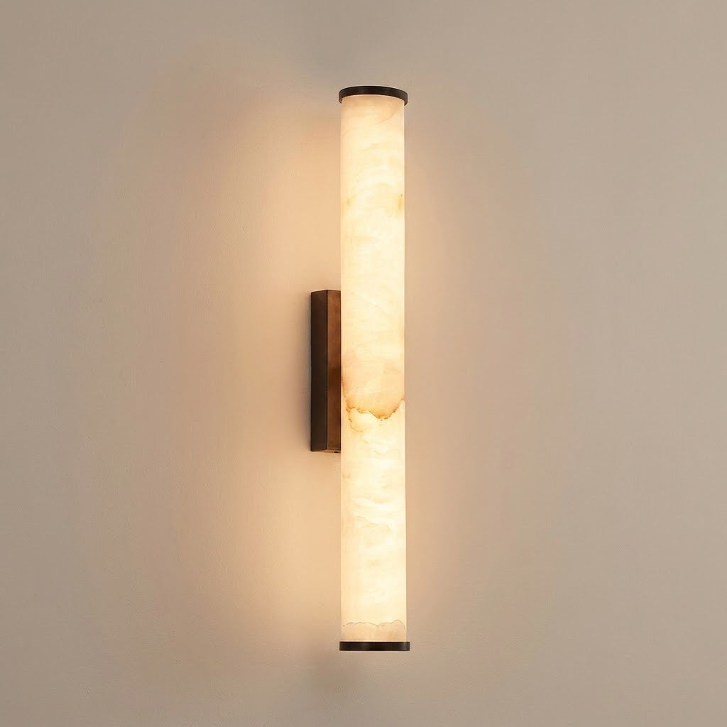Modern Minimalist Marble Cylinder Wall Sconce