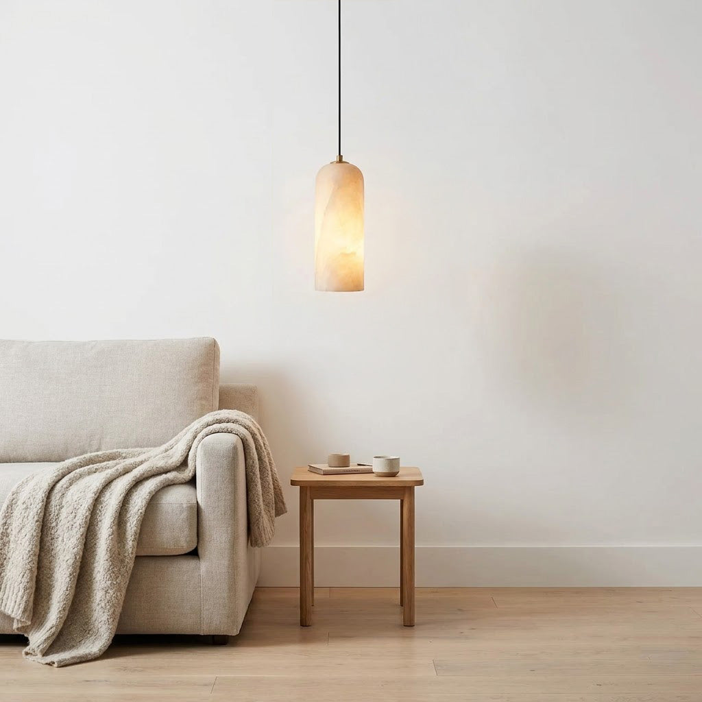 Mid-Century Modern Alabaster Pendant Light