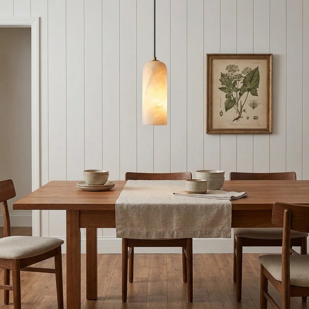 Mid-Century Modern Alabaster Pendant Light