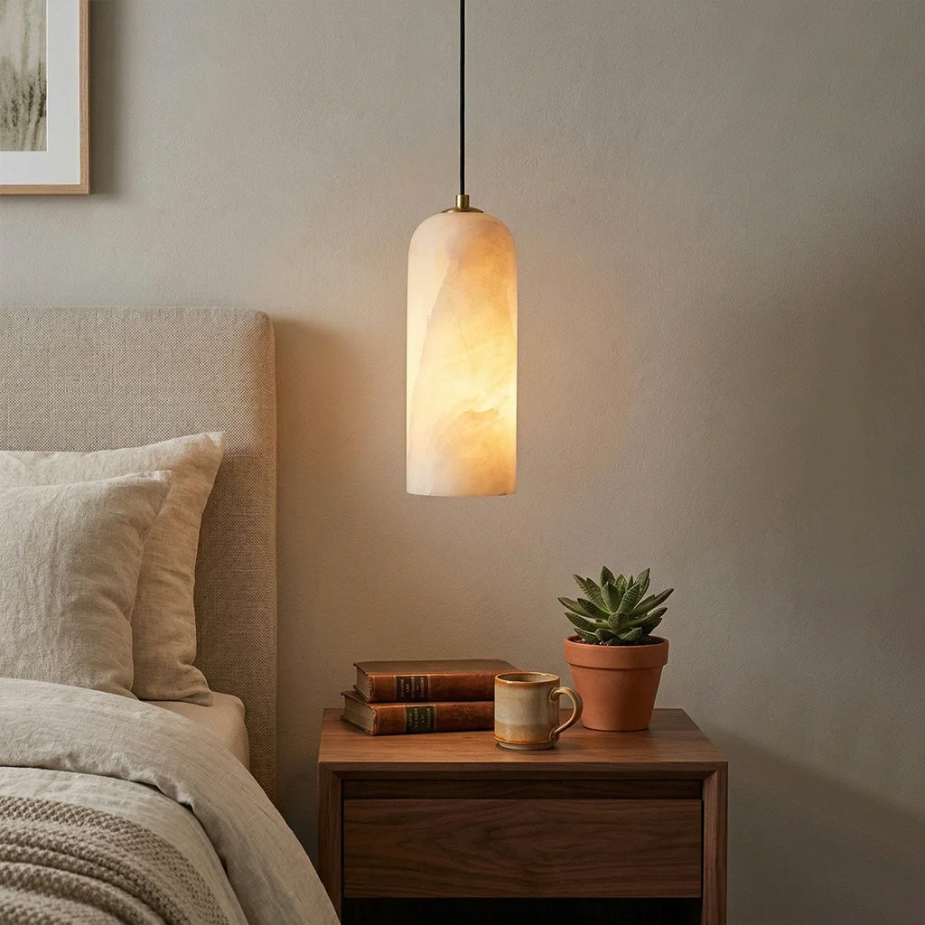 Mid-Century Modern Alabaster Pendant Light