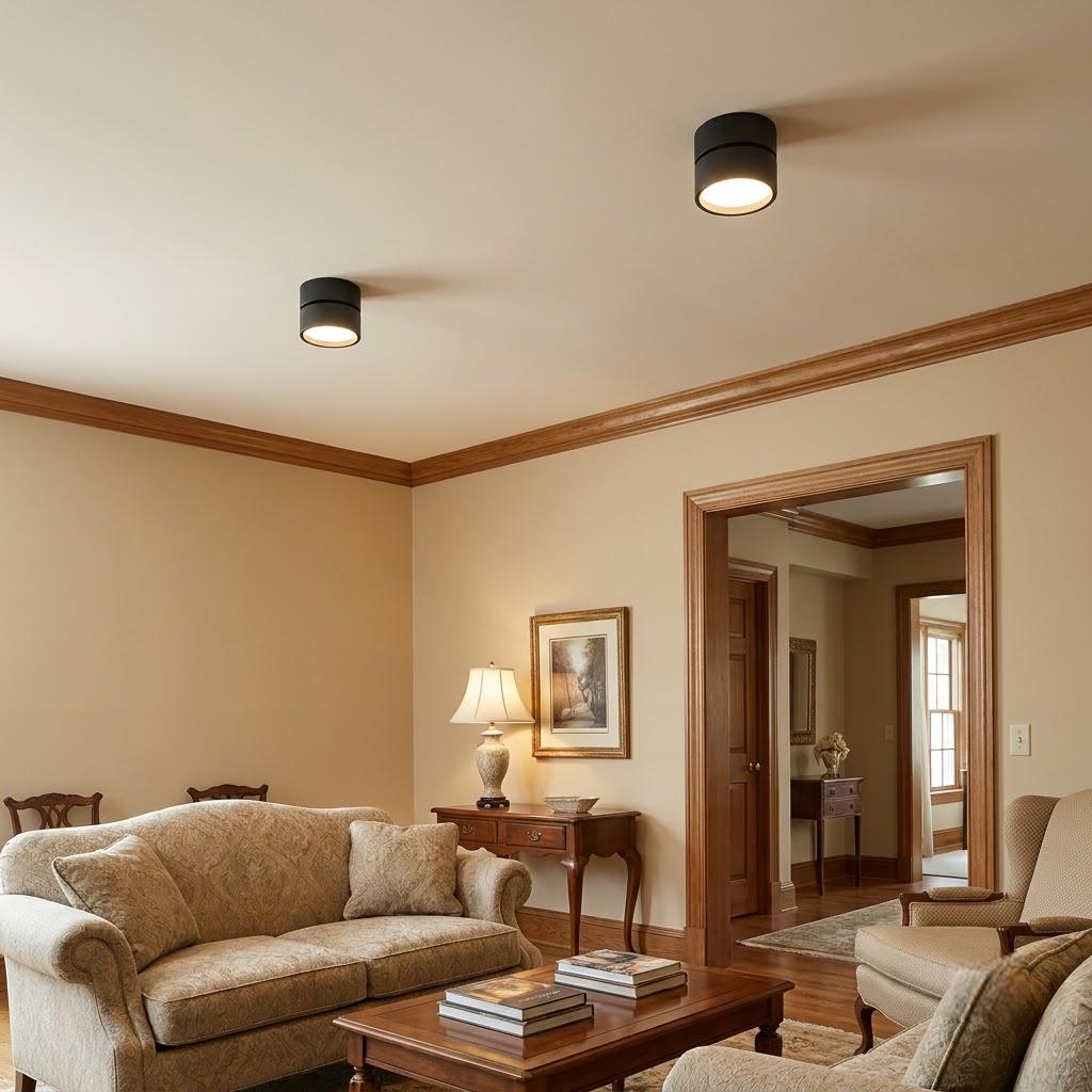 Minimalist Adjustable 4-Inch Cylinder Flush Mount Light