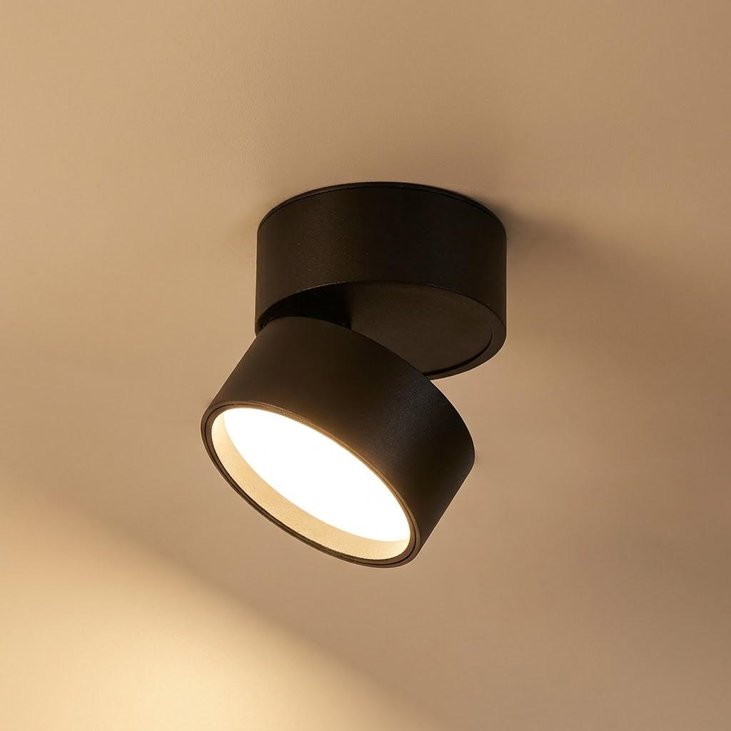 Minimalist Adjustable 4-Inch Cylinder Flush Mount Light