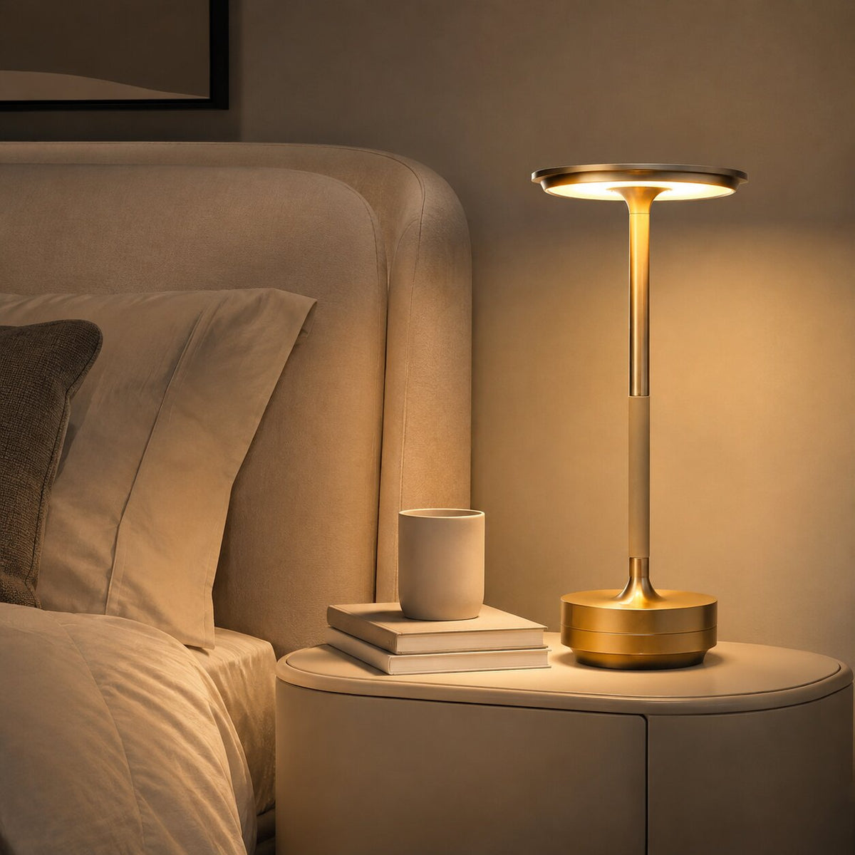 Minimalist Cordless Aluminium Cone Table Lamp