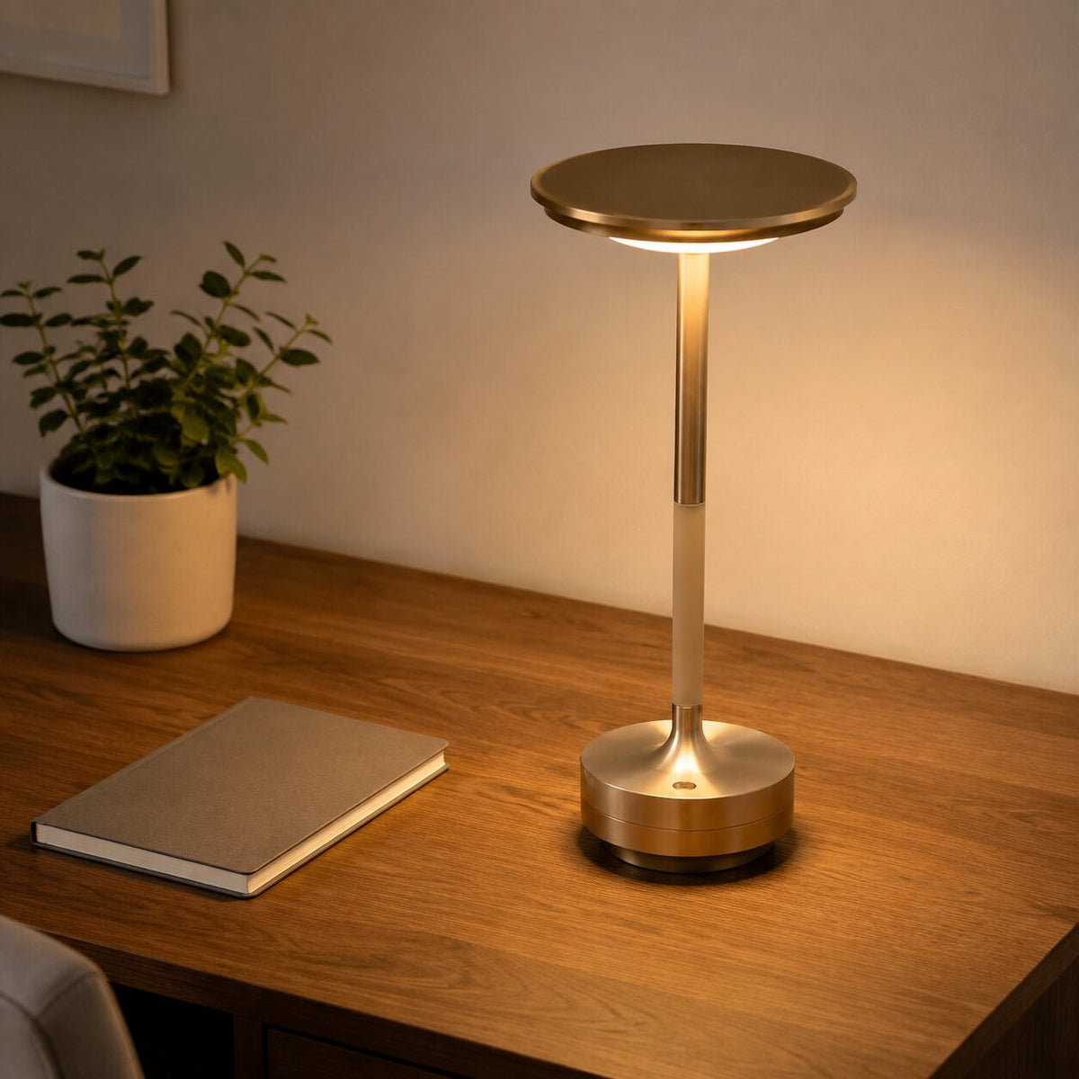 Minimalist Cordless Aluminium Cone Table Lamp