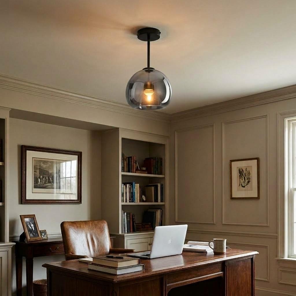 Minimalist Frosted Glass Globe Semi-Flush Ceiling Light
