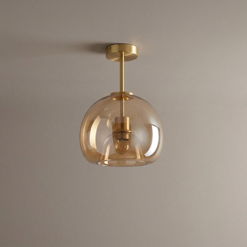 Minimalist Frosted Glass Globe Semi-Flush Ceiling Light
