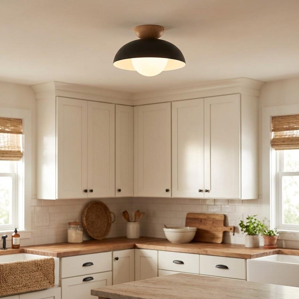 Minimalist Glass Dome Flush Mount Ceiling Light