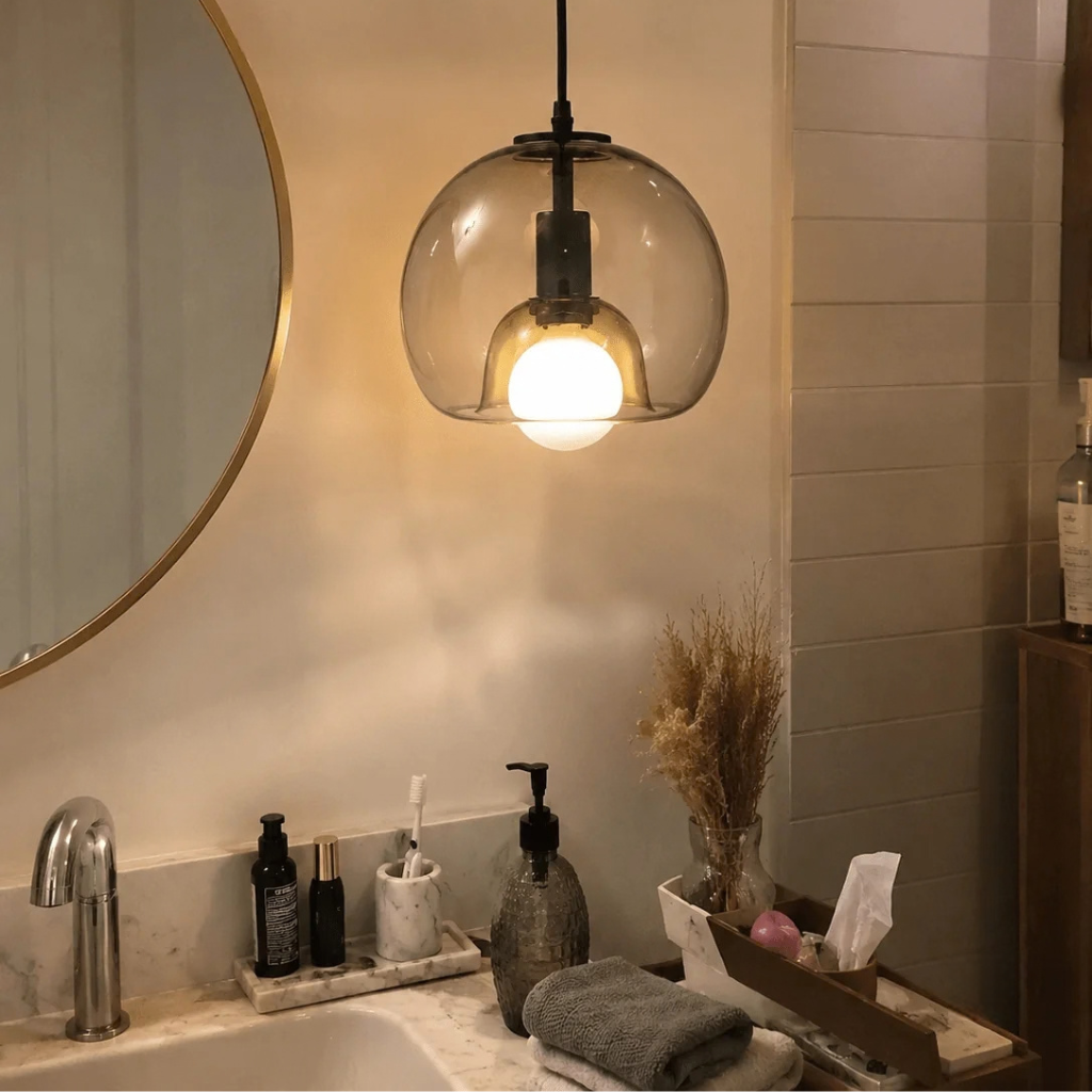 Minimalist Glass Globe 1-Light Pendant Light