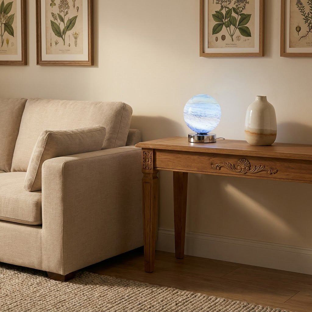 Minimalist Glass Orb Shade Table Lamp
