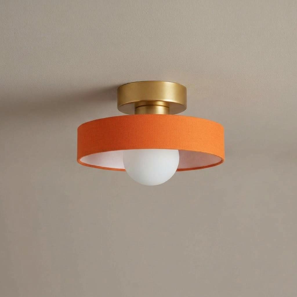 Minimalist Round Glass Semi-Flush Mount Ceiling Light
