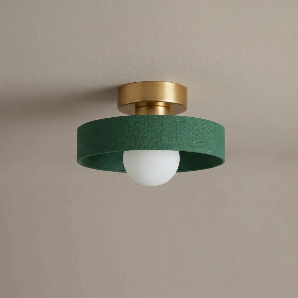 Minimalist Round Glass Semi-Flush Mount Ceiling Light