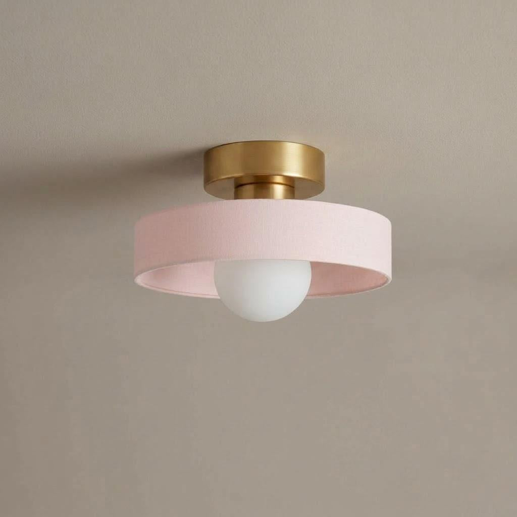 Minimalist Round Glass Semi-Flush Mount Ceiling Light