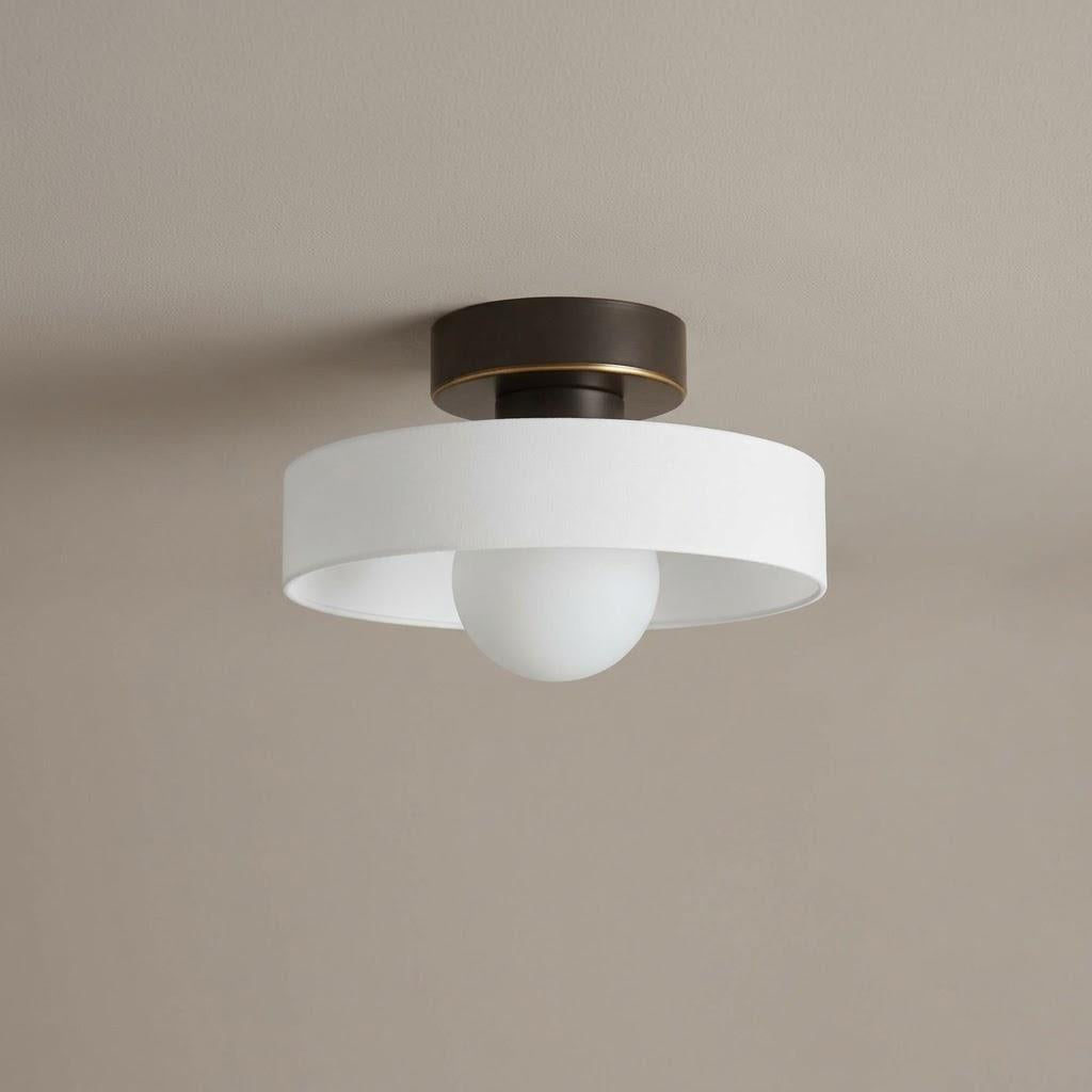 Minimalist Round Glass Semi-Flush Mount Ceiling Light