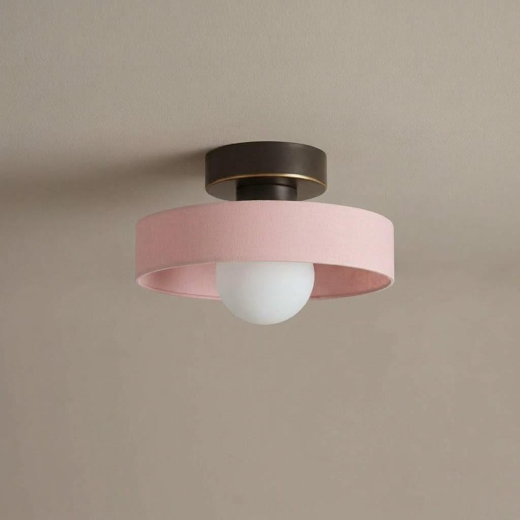 Minimalist Round Glass Semi-Flush Mount Ceiling Light