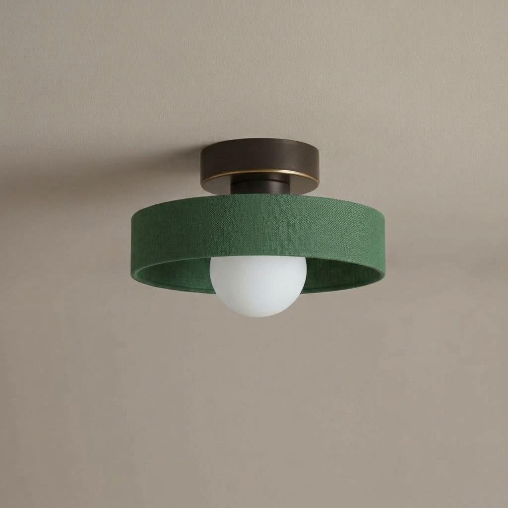 Minimalist Round Glass Semi-Flush Mount Ceiling Light