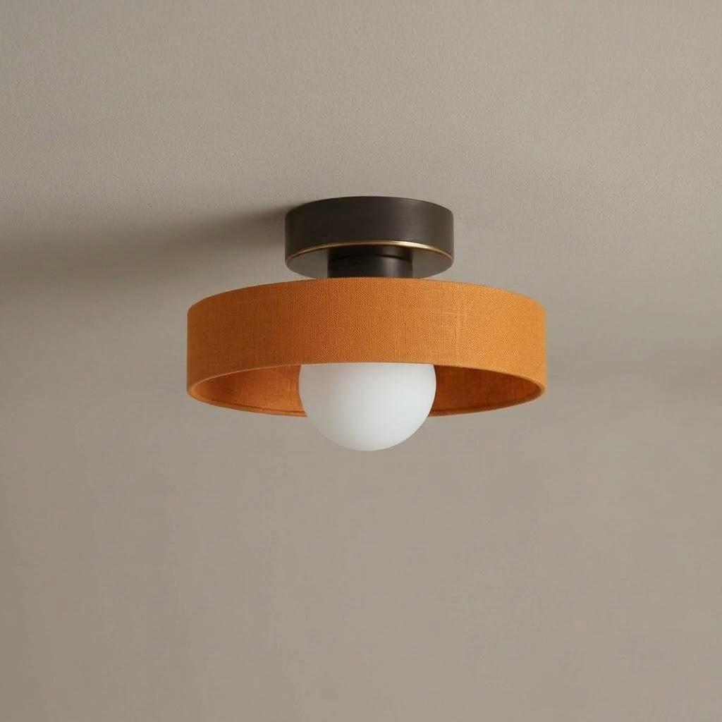 Minimalist Round Glass Semi-Flush Mount Ceiling Light