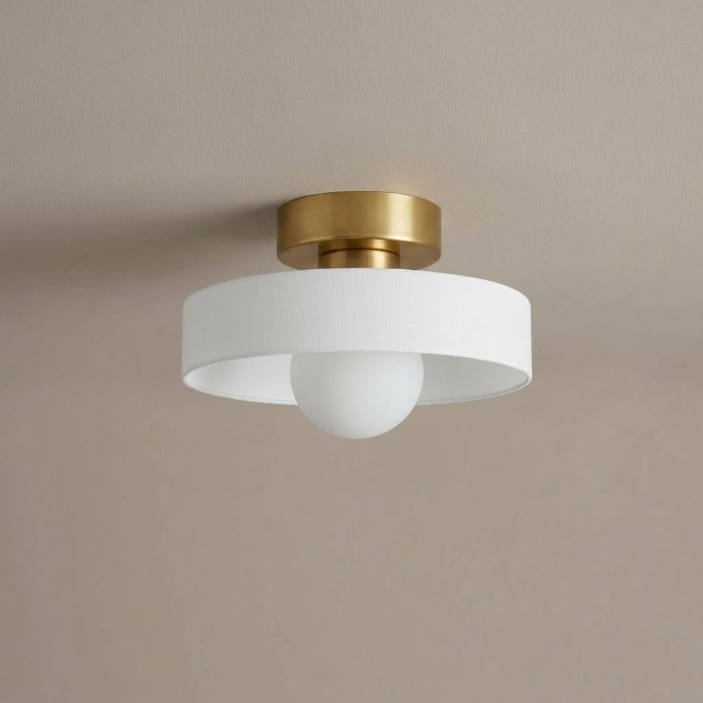 Minimalist Round Glass Semi-Flush Mount Ceiling Light