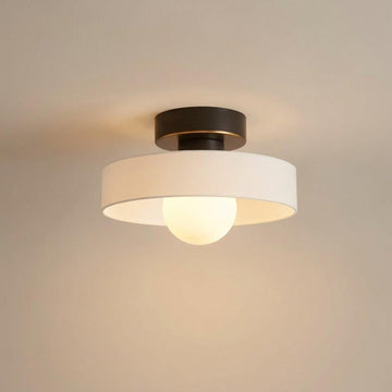 Minimalist Round Glass Semi-Flush Mount Ceiling Light
