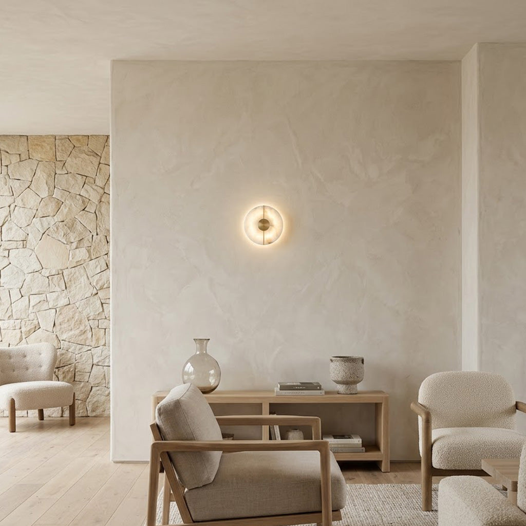 Minimalist Solid Marble Wall Sconce