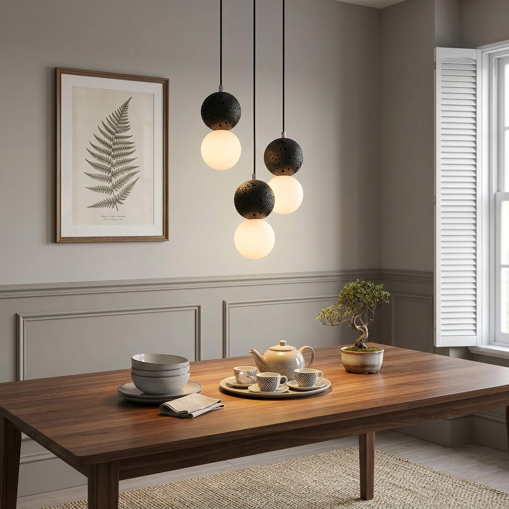 Minimalist Stone Globe 1-Light Pendant Light