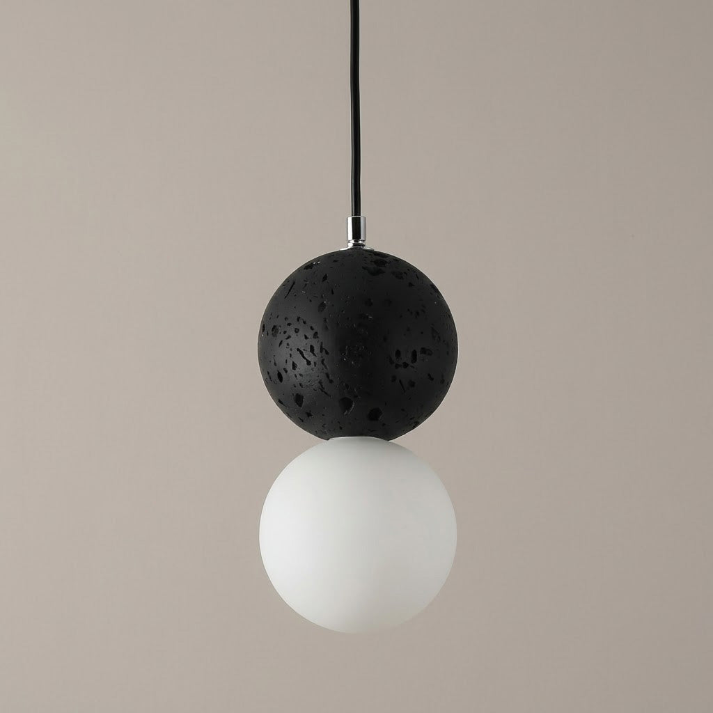 Minimalist Stone Globe 1-Light Pendant Light