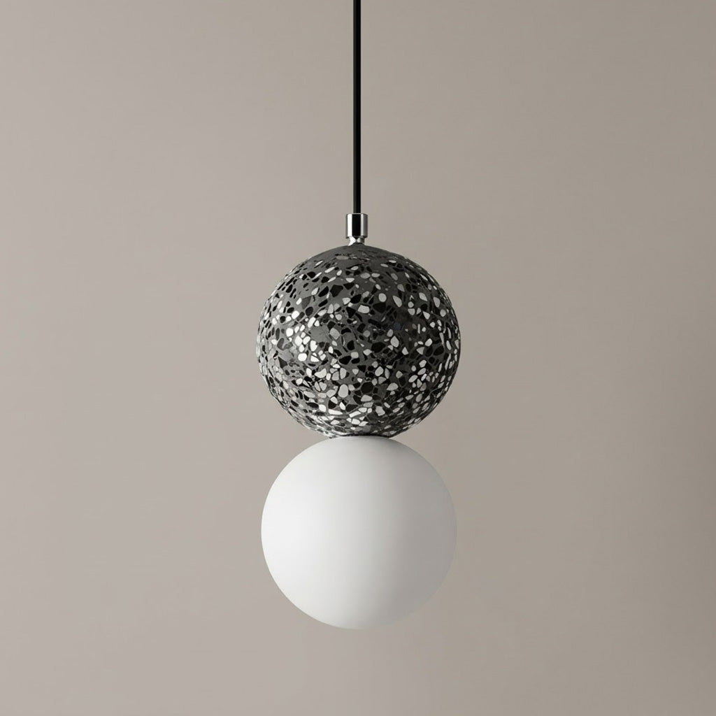 Minimalist Stone Globe 1-Light Pendant Light