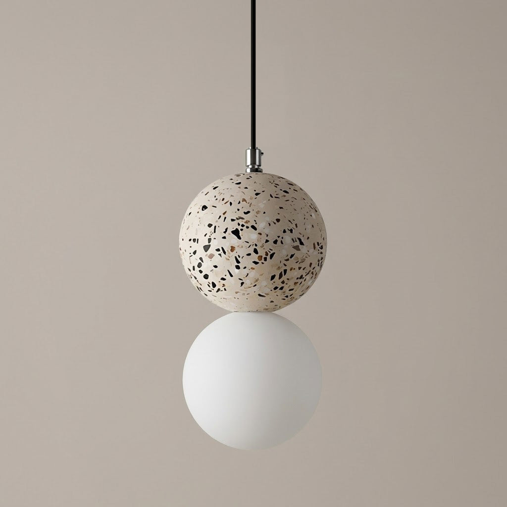 Minimalist Stone Globe 1-Light Pendant Light