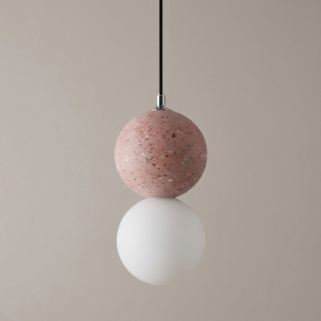 Minimalist Stone Globe 1-Light Pendant Light