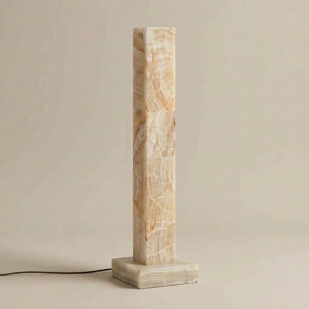 Minimalist Alabaster Column Floor Lamp