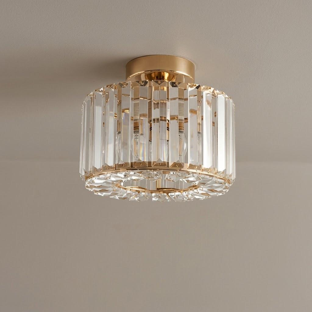 Modern Crystal Glass Flush Mount Ceiling Light