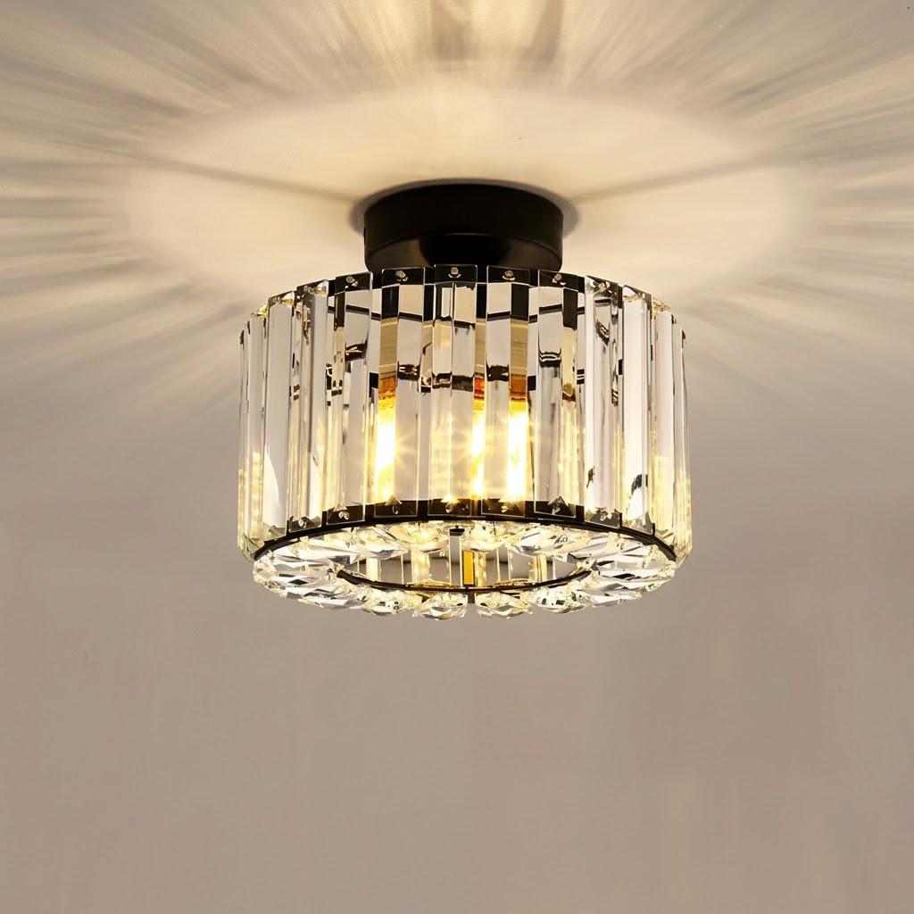 Modern Crystal Glass Flush Mount Ceiling Light