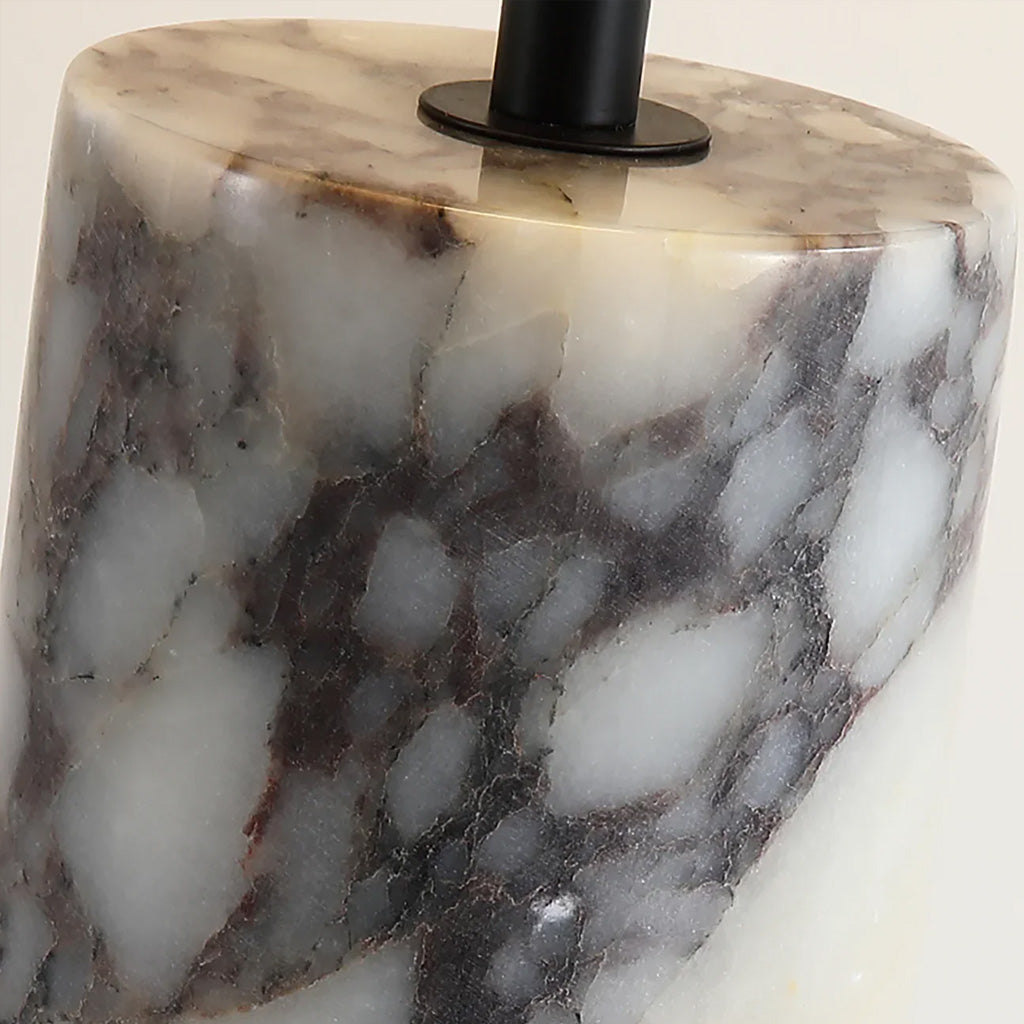 Modern Column Marble Cone Shade Table Lamp