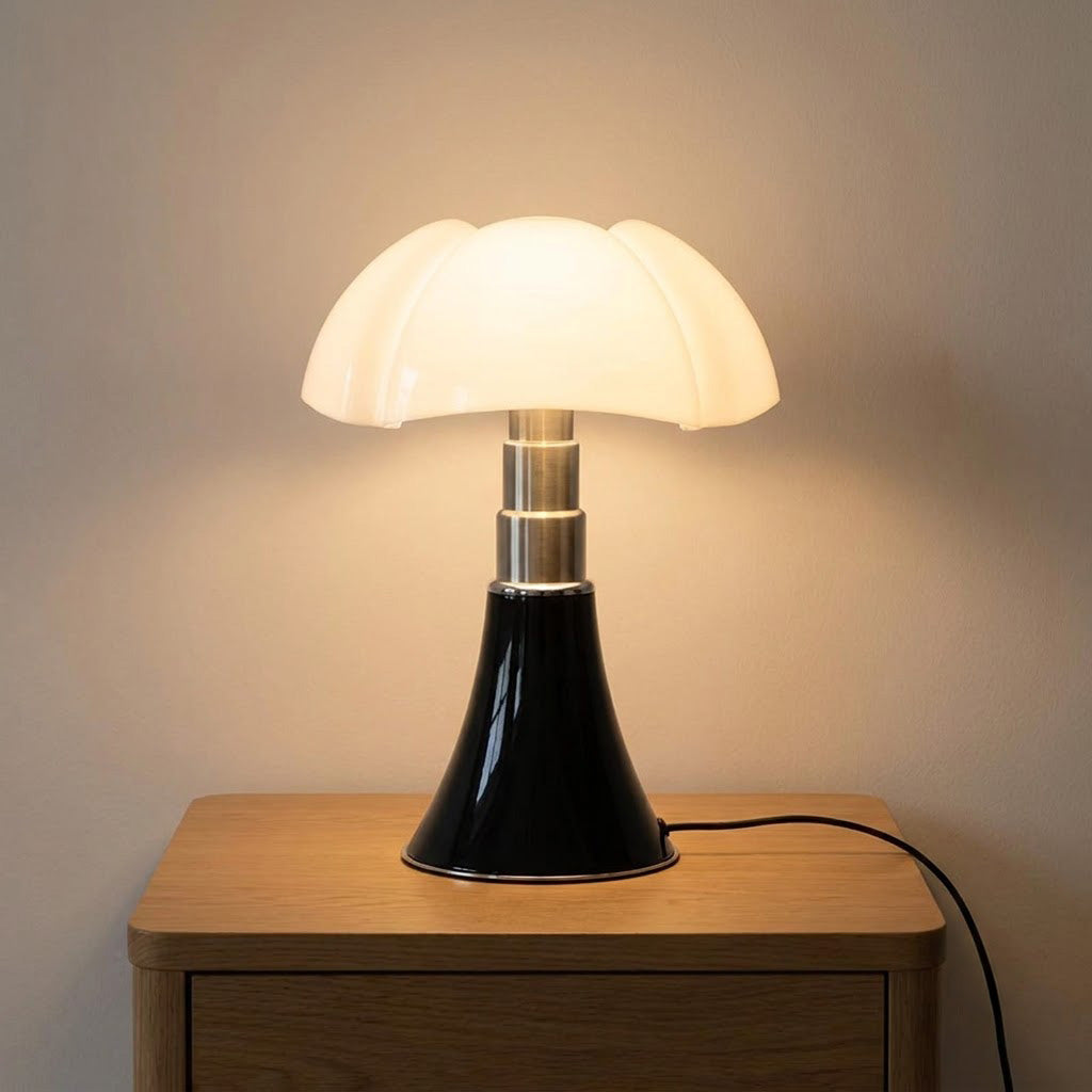 Modern Conical Acrylic Fluted Shade Table Lamp