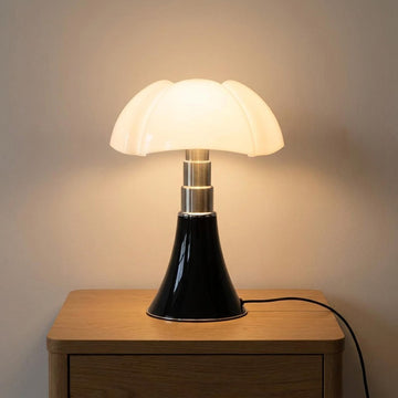 Modern Conical Acrylic Fluted Shade Table Lamp