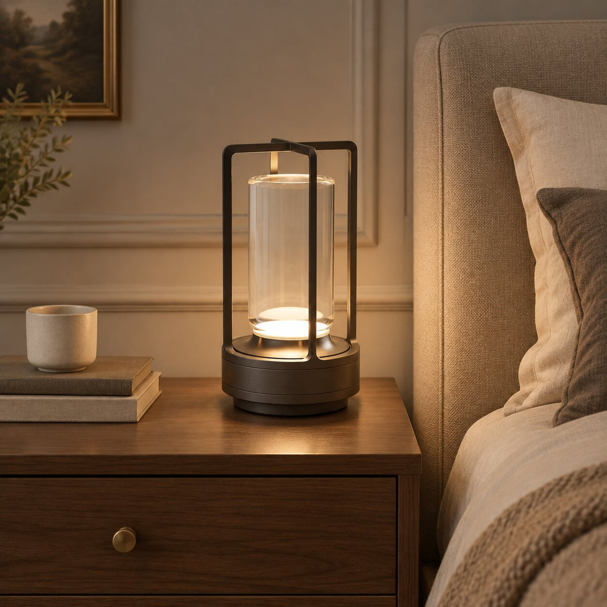 Modern Cordless Cylinder Acrylic Table Lamp