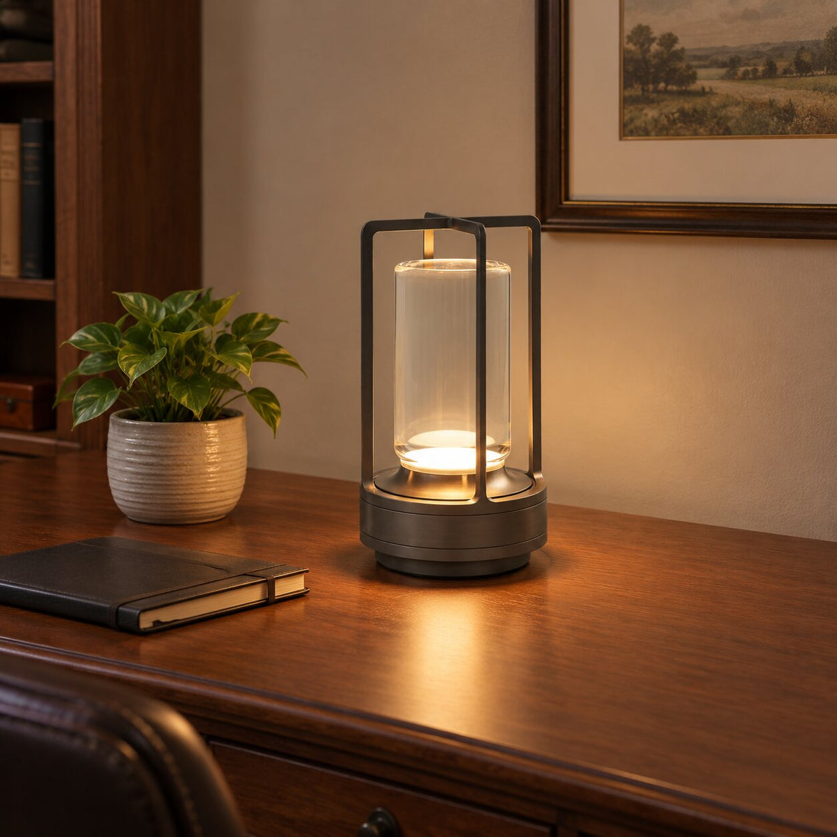 Modern Cordless Cylinder Acrylic Table Lamp