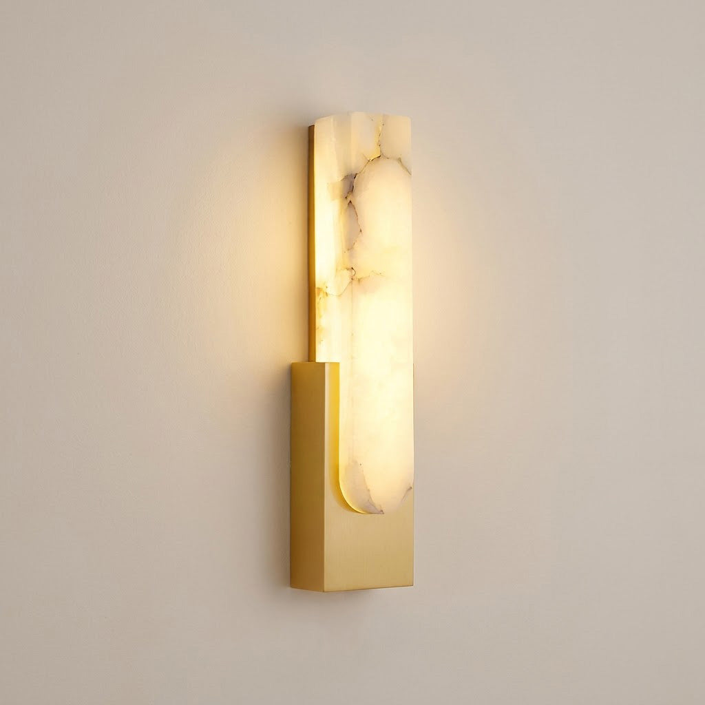 Modern Minimalist Faux Alabaster Wall Sconce