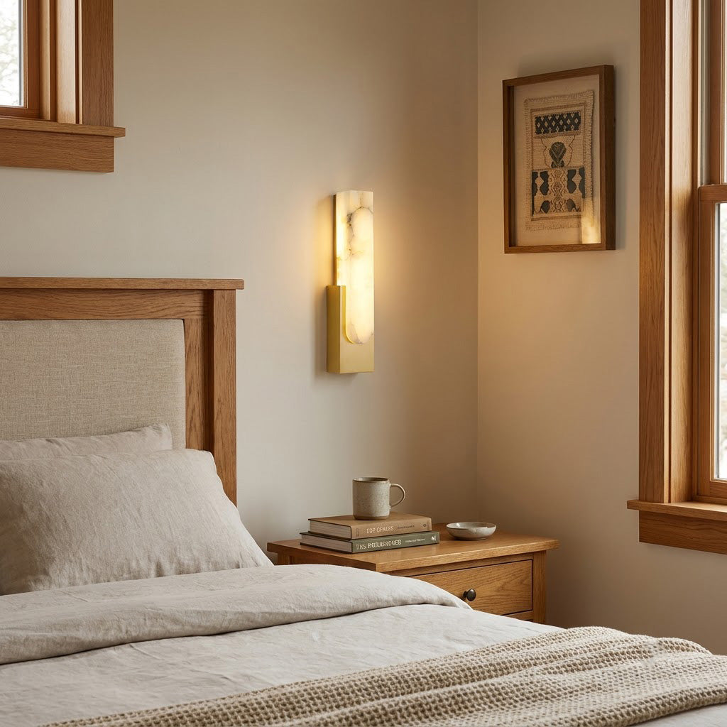 Modern Minimalist Faux Alabaster Wall Sconce