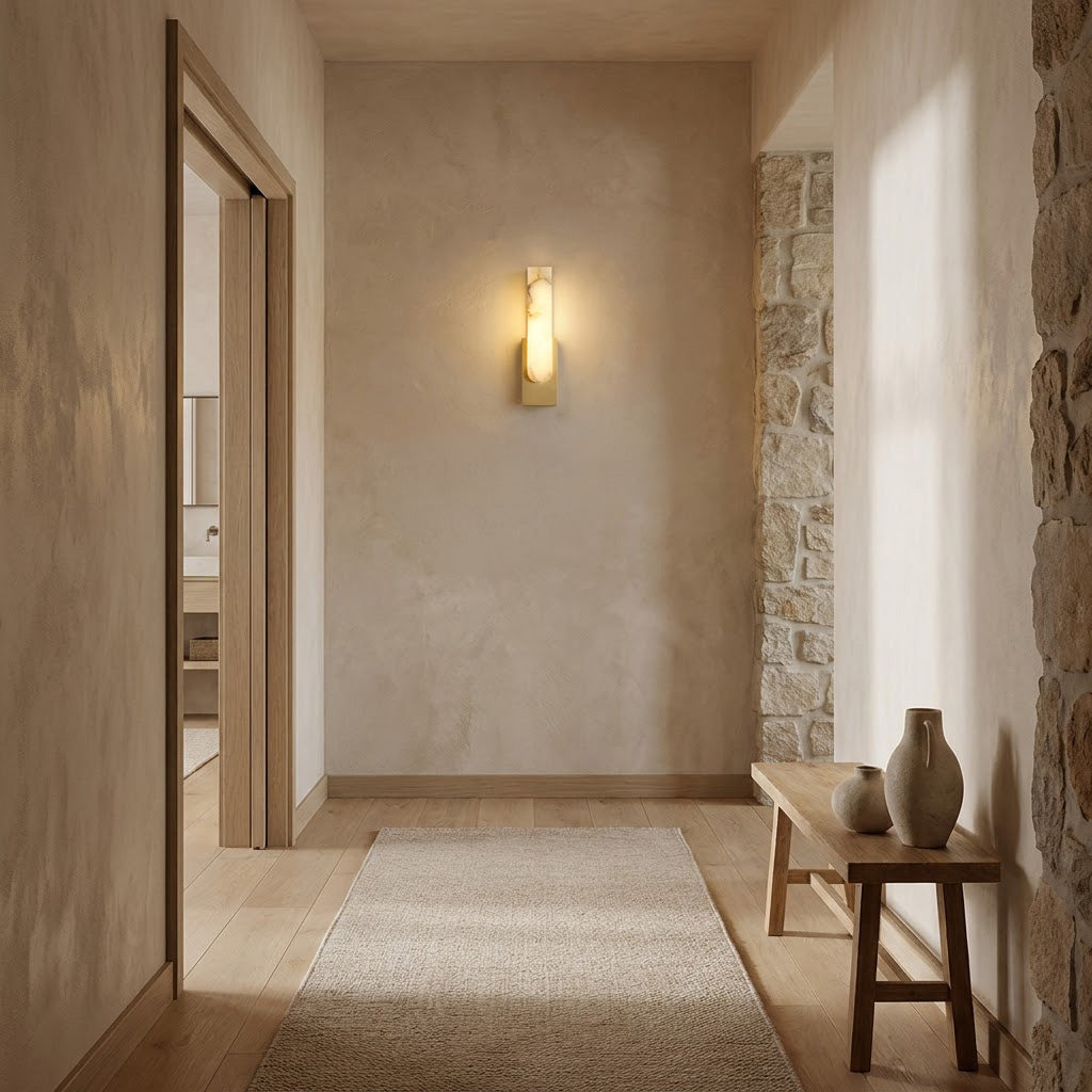 Modern Minimalist Faux Alabaster Wall Sconce